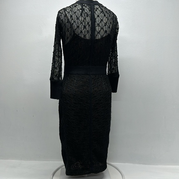 Beguile by Byron Lars Mona Dress Button Down Front  Lace Black Size 0 - Picture 6 of 13